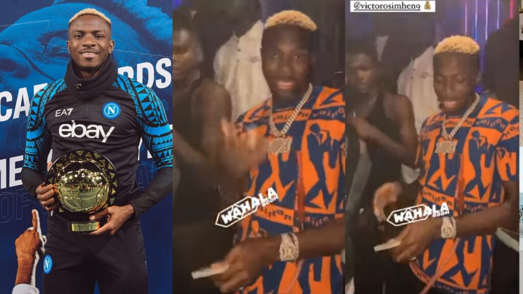 Victor Osimhen seen spraying millions at nightclub video trend